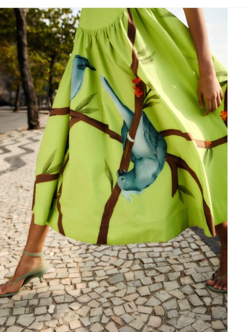 FARM Rio Green Birds Smocked Maxi Dress - Picture 4 of 16